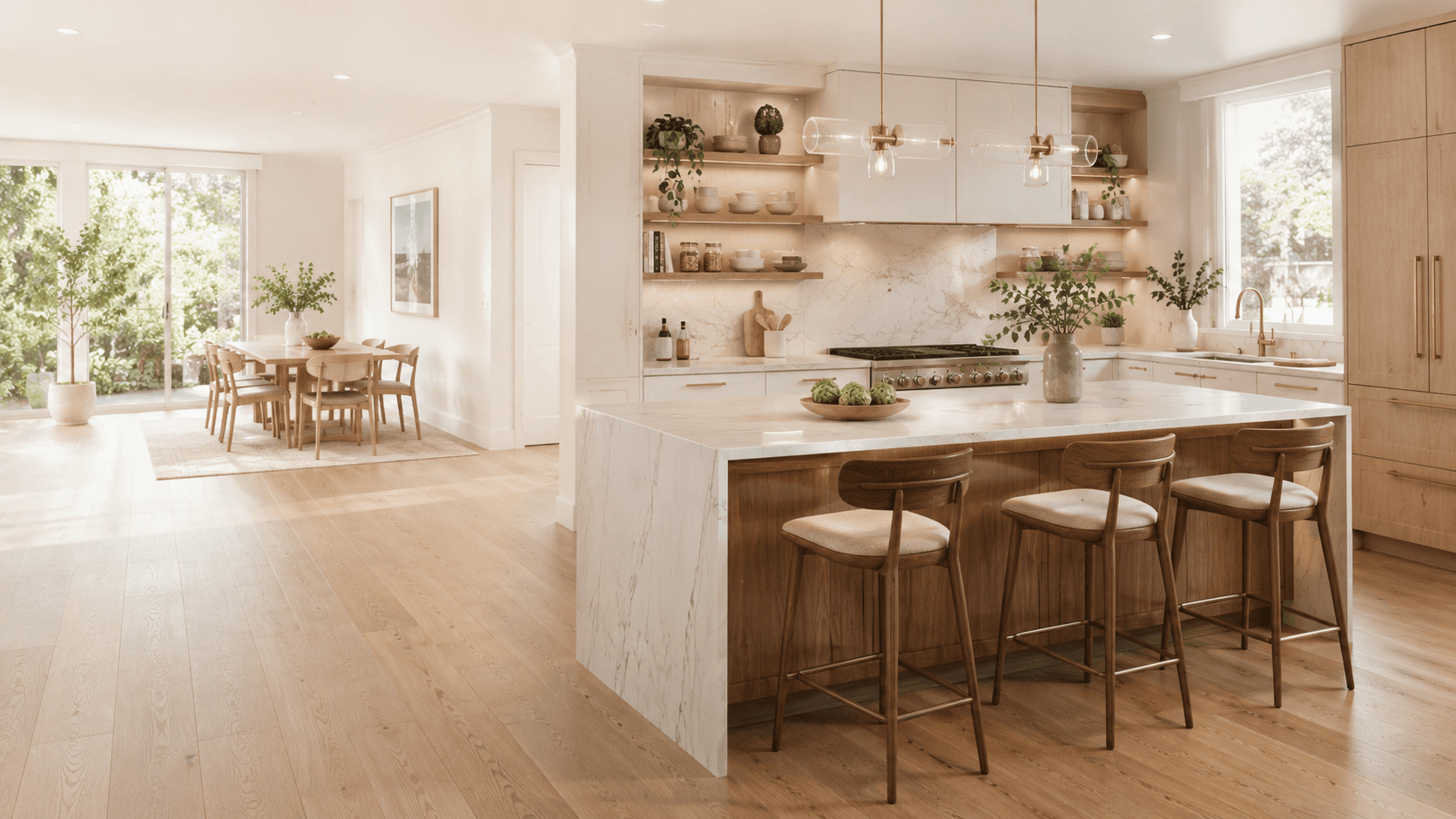 Luxury Modular Kitchen and Custom Interior Backdrop